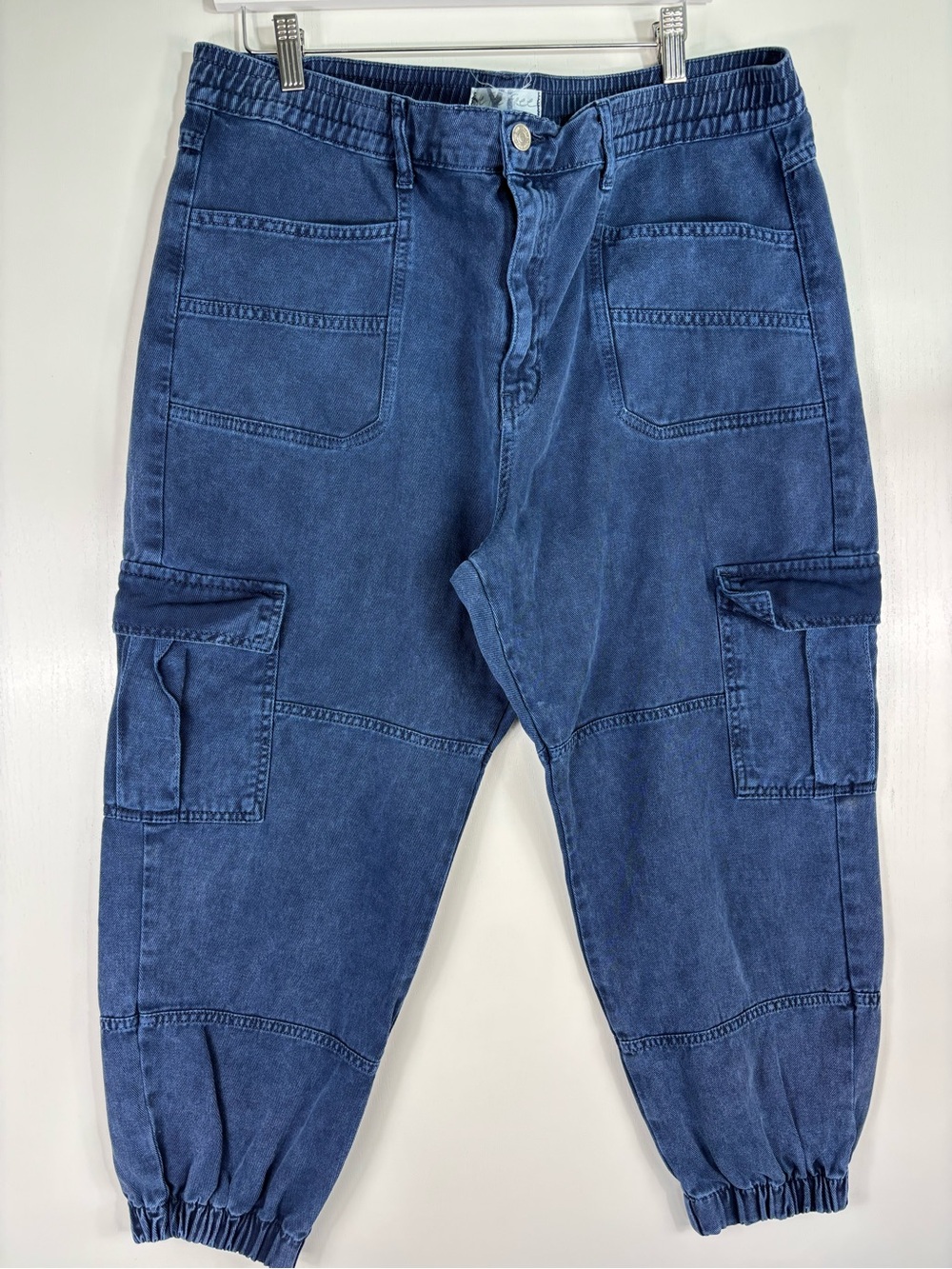 We The Free Washed Blue Cargo Joggers